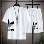 Summer 2026 New Men's pullover sportswear Set, fashionable basketball men's casual short-sleeved T-shirt + shorts two-piece set