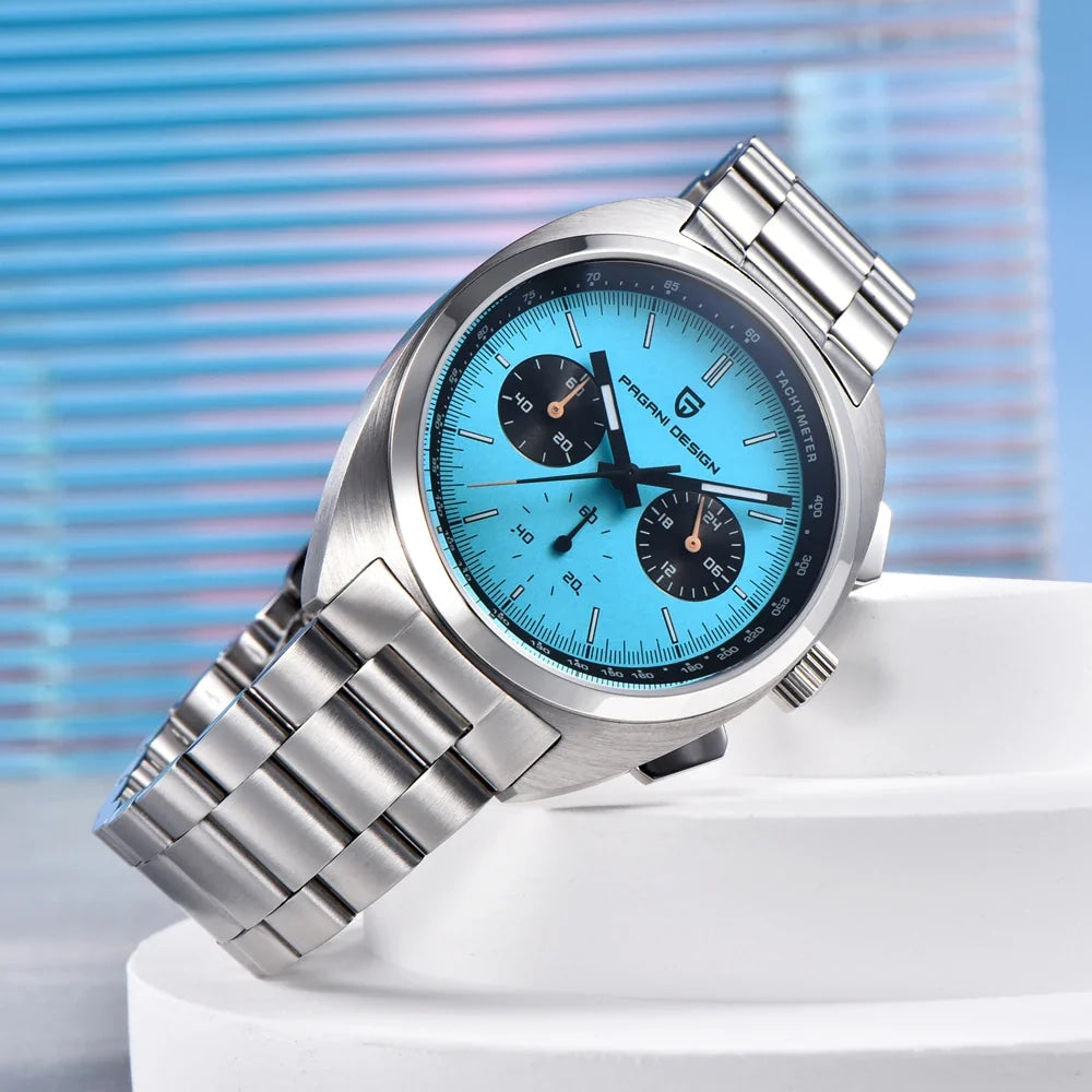 PAGANI DESIGN Panda Mens Watches Quartz Luxury Watch For Men Chronograph VK63 Wristwatches AR Sapphire Waterproof Luminous Clock