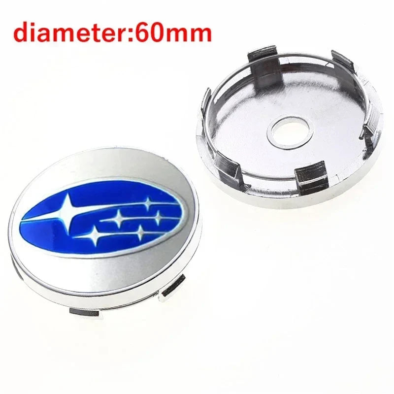 4PCS 60mm Car Wheel Center Covers Tire Hub Caps Emblem for Subaru XV WRC WRX BRZ FORESTER TRIBECA IMPREZA LEGACY OUTBACK STI
