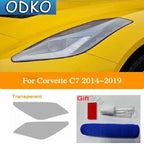 Car Headlight Protection Tint Film Smoke Black TPU Transparent Light Sticker For Chevrolet Corvette C7 C8 2014-On Accessories