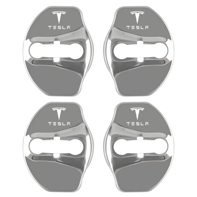 4pcs Metal Auto Door Lock Protective Cover Car Styling auto Accessaries sticker For Tesla model 3 model X Y