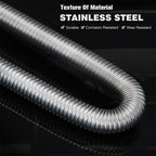 60cm - 300cm Air Diesel Parking Heater Stainless Steel Exhaust Pipe Tube Gas Vent Hose Car Truck VAN With 24mm Bore Car Muffler