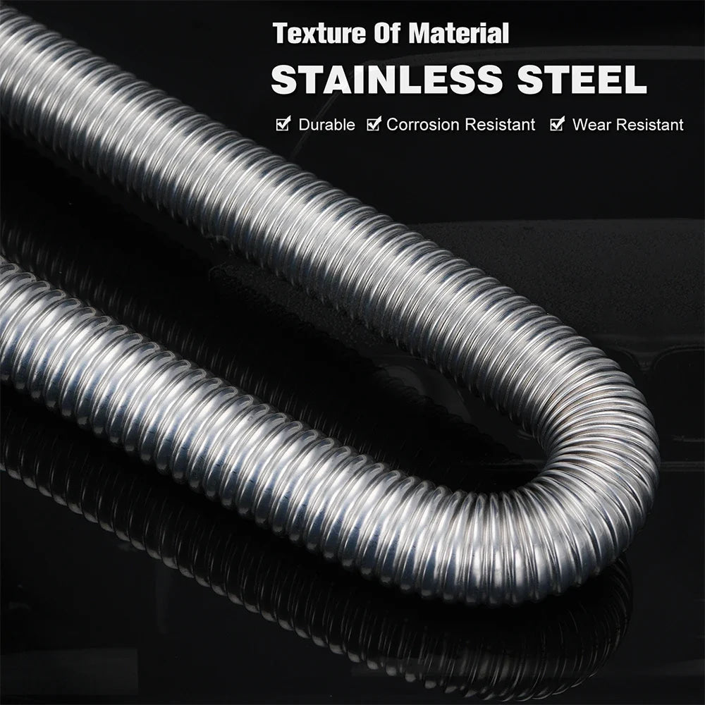 60cm - 300cm Air Diesel Parking Heater Stainless Steel Exhaust Pipe Tube Gas Vent Hose Car Truck VAN With 24mm Bore Car Muffler