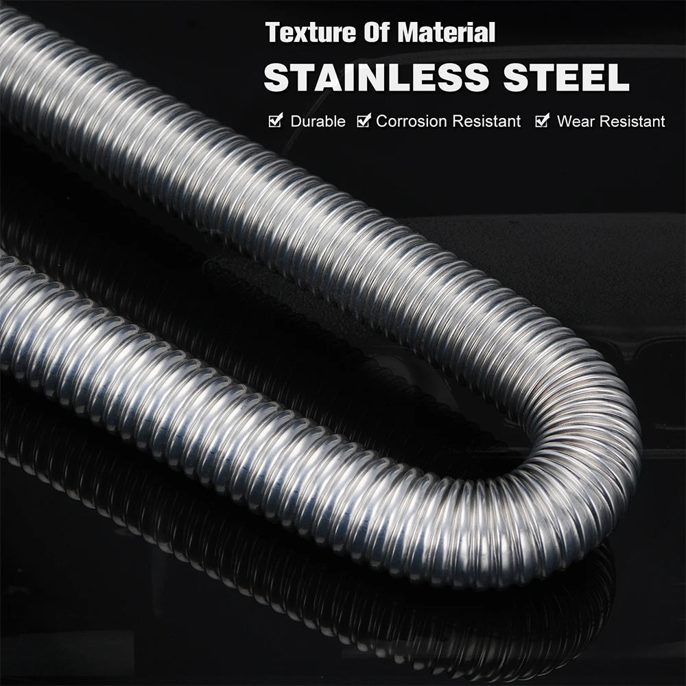 60cm - 300cm Air Diesel Parking Heater Stainless Steel Exhaust Pipe Tube Gas Vent Hose Car Truck VAN With 24mm Bore Car Muffler
