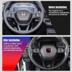 Car Steering Wheel Emblem H-Sticker For Honda Civic Accord City CRV Jade Fit Odyssey Hybrid Red Black Blue Interior Modification