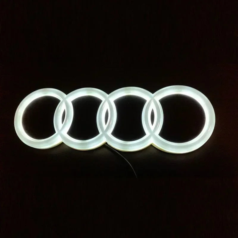 AUDI 4D Refitted LED Lamp Car Front Grill 4Ring Logo Light For A3 A4 A5 A6 A7 A8 S3 S4 S5 S6 S7 Q3 Q5 Q7 Decoration Accessories