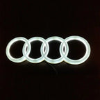 AUDI 4D Refitted LED Lamp Car Front Grill 4Ring Logo Light For A3 A4 A5 A6 A7 A8 S3 S4 S5 S6 S7 Q3 Q5 Q7 Decoration Accessories