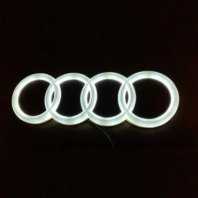 AUDI 4D Refitted LED Lamp Car Front Grill 4Ring Logo Light For A3 A4 A5 A6 A7 A8 S3 S4 S5 S6 S7 Q3 Q5 Q7 Decoration Accessories