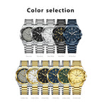 POEDAGAR Sport Original Men Clock Quartz Date Week Luxury Man Wristwatch Waterproof Luminous Stainless Steel Men's Watches Reloj