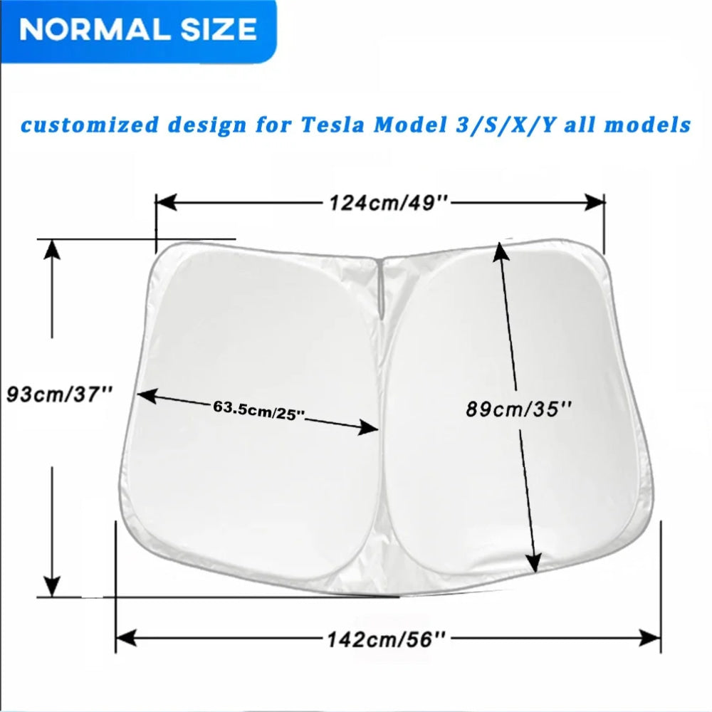 For Tesla Model 3 Y X S Car Front Windshield Sunscreen Window Sunscreen Visor Sun Shade Blocks UV Rays Protection Parasol Coche