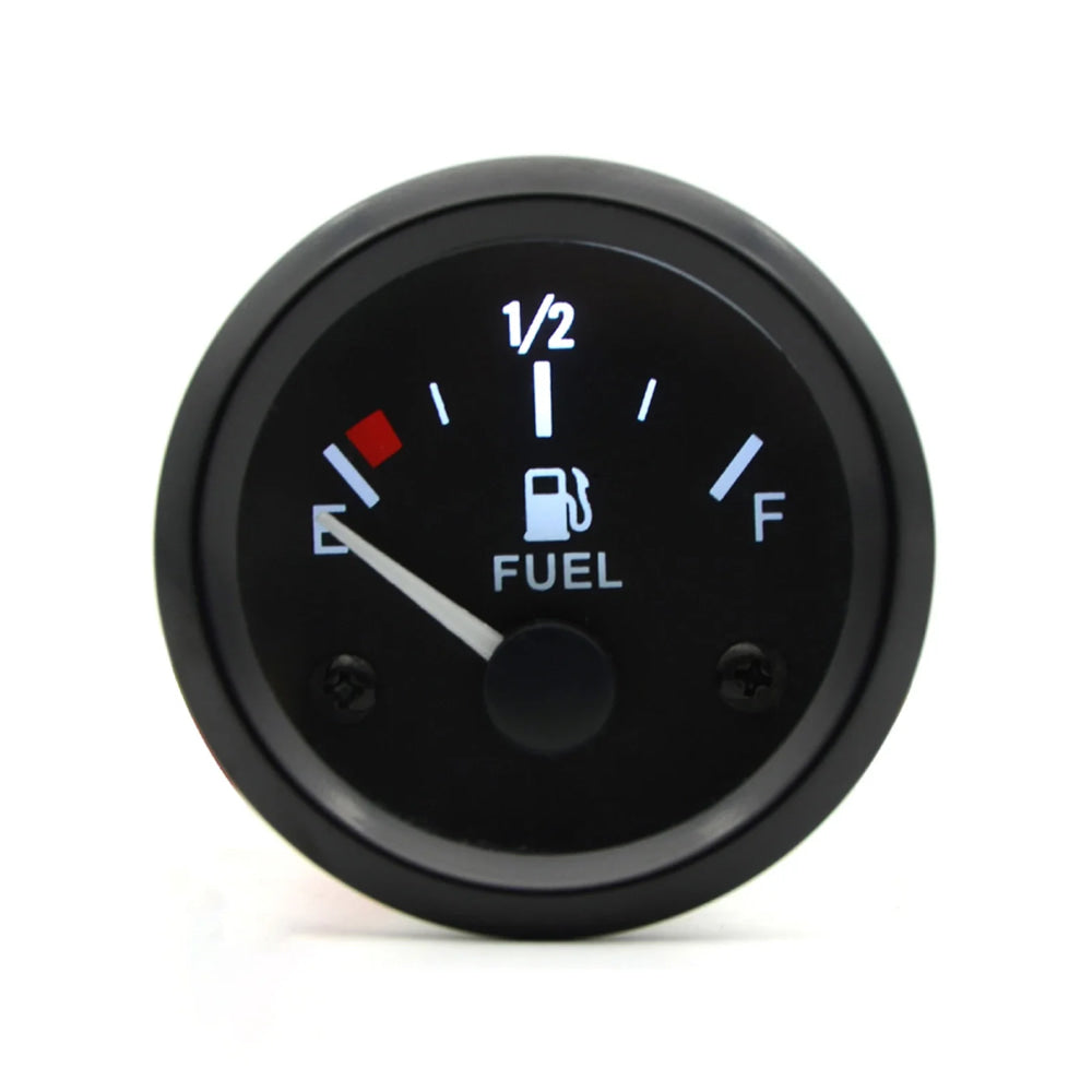2'' 52mm Fuel Level Gauge, Pointer 12V Car Fuel Tank Meter with LED Backlight Rim Automotive Gauges