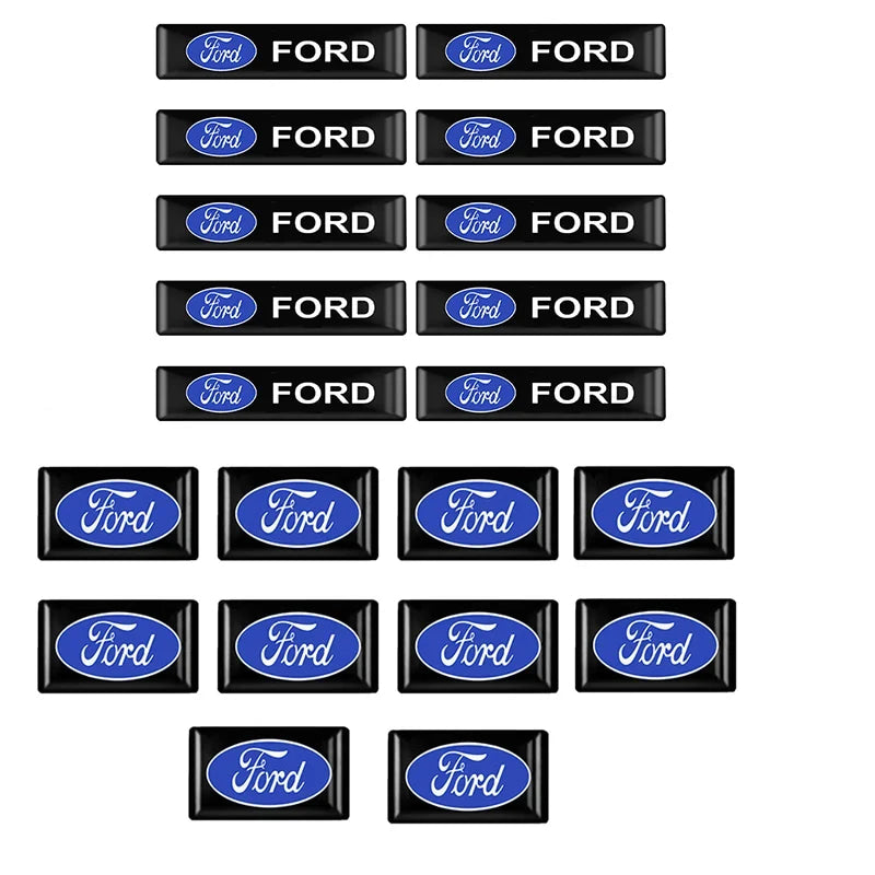 10Pcs 3D Car Styling Epoxy Emblem Badge Stickers Goods Auto Accessories For Ford Focus mk2 mk3 Fiesta Fusion Ranger Mondeo Kuga