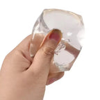 Slow Rise Sensory Toys, Transparent Ice Cube with Floating Sequins, TPR Stress Relief Fidget Toy for Adults & Kids