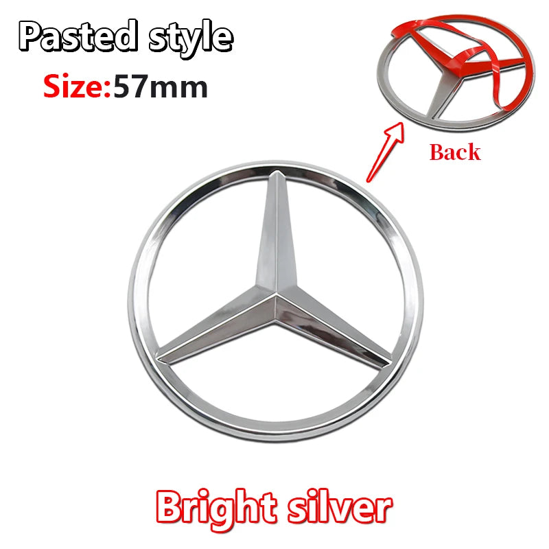 52mm 57mm Pins Sticker Car Steering Wheel Emblem Badge For Mercedes C E S Class CLA CLS W212 W205 W204 Styling Accessories Trim