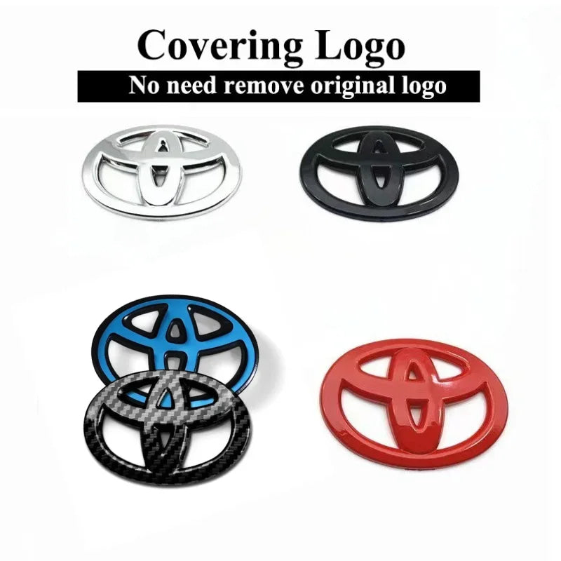 1PC Car Steering Wheel Decorative Sticker 6.5X4.5cm Carbon fiber Emblem For Toyota Hilux Prius Avensis Verso Corolla Camry