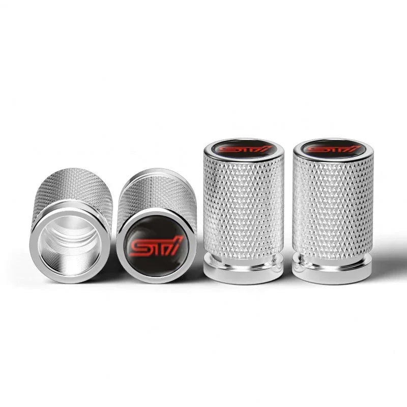 4PCS Car Tire Valve Caps Wheel Stem Protection Air Covers For Subaru STI XV WRC WRX BRZ FORESTER IMPREZA LEGACY OUTBACK TRIBECA
