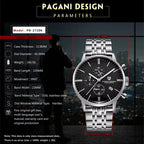 Pagani Design Fashion Luxury Men's Quartz Chronograph Watch Japan VK67 Movement Leather Strap Large Calendar PD-2720K reloj