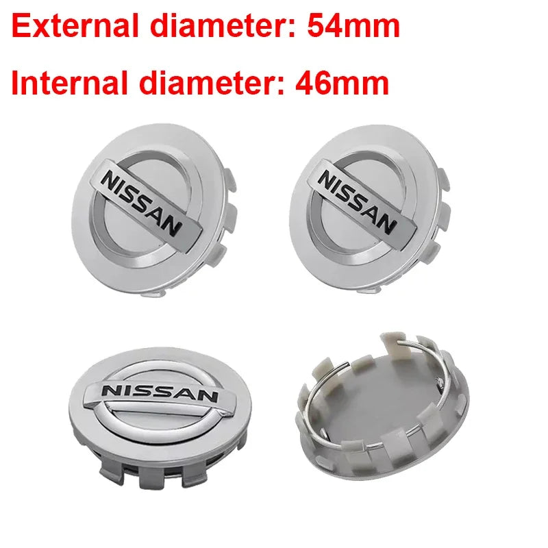 4pcs 54/60mm Car Wheel Center Emblem Hub Cover for Nissan Teana Altima Livina Micra Navara Qashqai Sylphy X-Trail Accessories