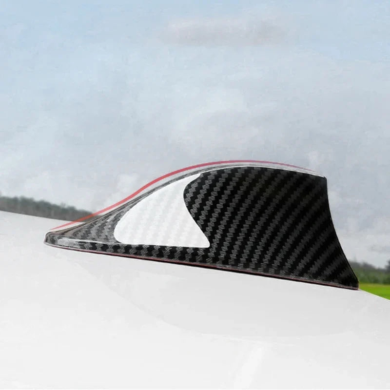 1pcs Shark Car Antenna fin Carbon Look Universal Decorative Sticker Part Non Functional Simulation Car Roof Top Mount Shark Fin