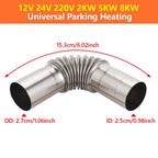 25mm Inner Diameter Parking heater Exhaust Pipe Muffler Adapter Fittings 12-24V 2-8KW Universal For Webasto Eberspacher