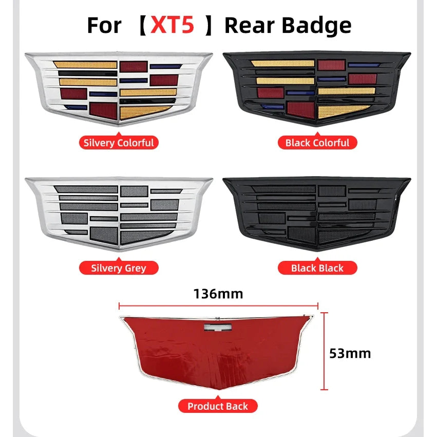 ABS Car Front Grille Rear Trunk Logo Emblem Sticker For Cadillac CT4 CT5 CT6 XT4 XT5 XT6 ATS XTS Replacement Badge Decoration