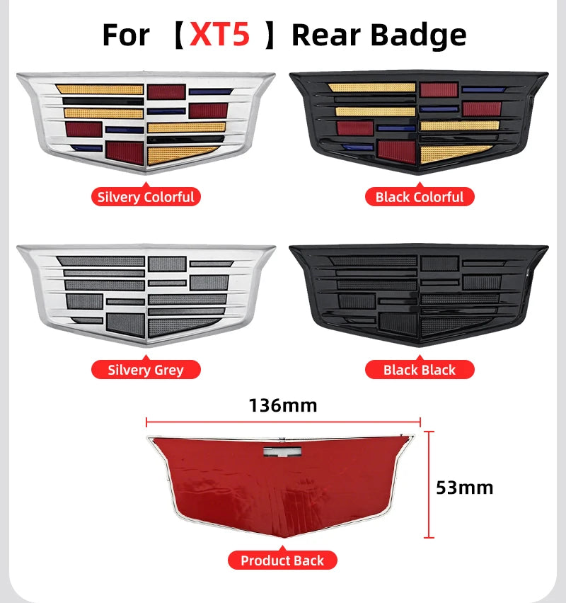 1pcs 3D ABS Car Front Grille Center Emblem Badge Rear Trunk Sticker Accessories For Cadillac CT4 CT5 CT6 XT4 XT5 XT6 XTS ATS