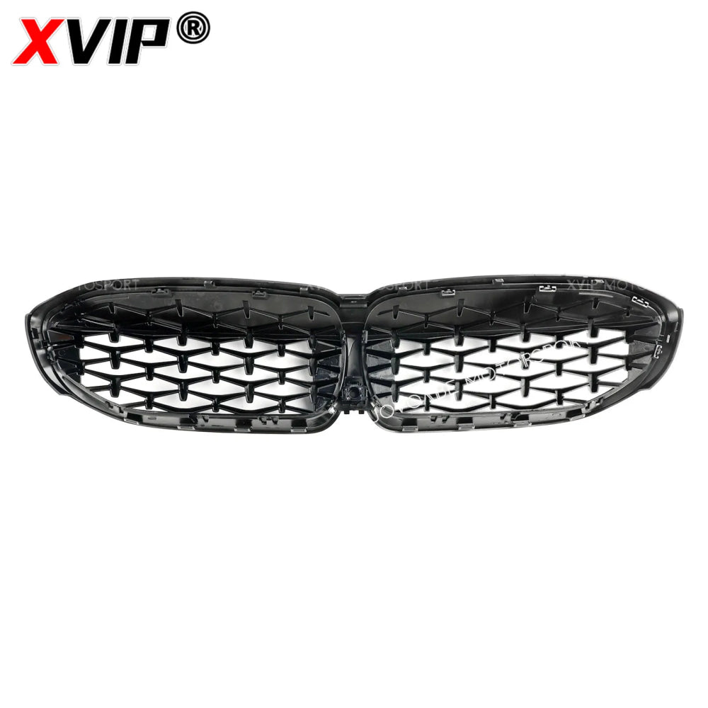 XVIP Front Bumper Kidney Grill Diamonds Style Grille For BMW 3-Series G20 G21 2019-2023 318i 320i 320d 330i 340i 340d M Sport