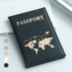 Porta pasaporte delgado con mapa de la ranura, porta pasaporte de PU, crucero esencial de viaje, porta pasaporte imprescindible, portátil para todos los países