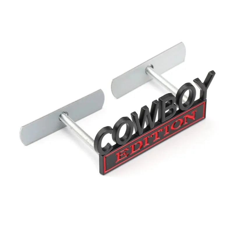 COWBOY EDITION COOL Car 3D Metal Front Hood Grille Emblem Badge Decal Sticker Auto Pickup Tail Trunk Body Styling Accessories