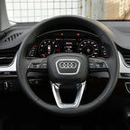 Audi Automobile Steering Wheel Logo Bright Frame Strip Electroplated Sticker Emblem For A3 A4 B8 8P B9 8V A5 A6 C7 A7 Q3 Q5 Q7