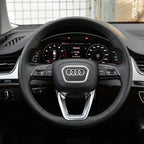 Audi Automobile Steering Wheel Logo Bright Frame Strip Electroplated Sticker Emblem For A3 A4 B8 8P B9 8V A5 A6 C7 A7 Q3 Q5 Q7
