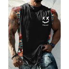 Summer New Men's Vest T Shirt Patterned Tribal Round Neck Clothing Daily Fitness Sports Vintage Sleeveless Printed Ethnic Tops