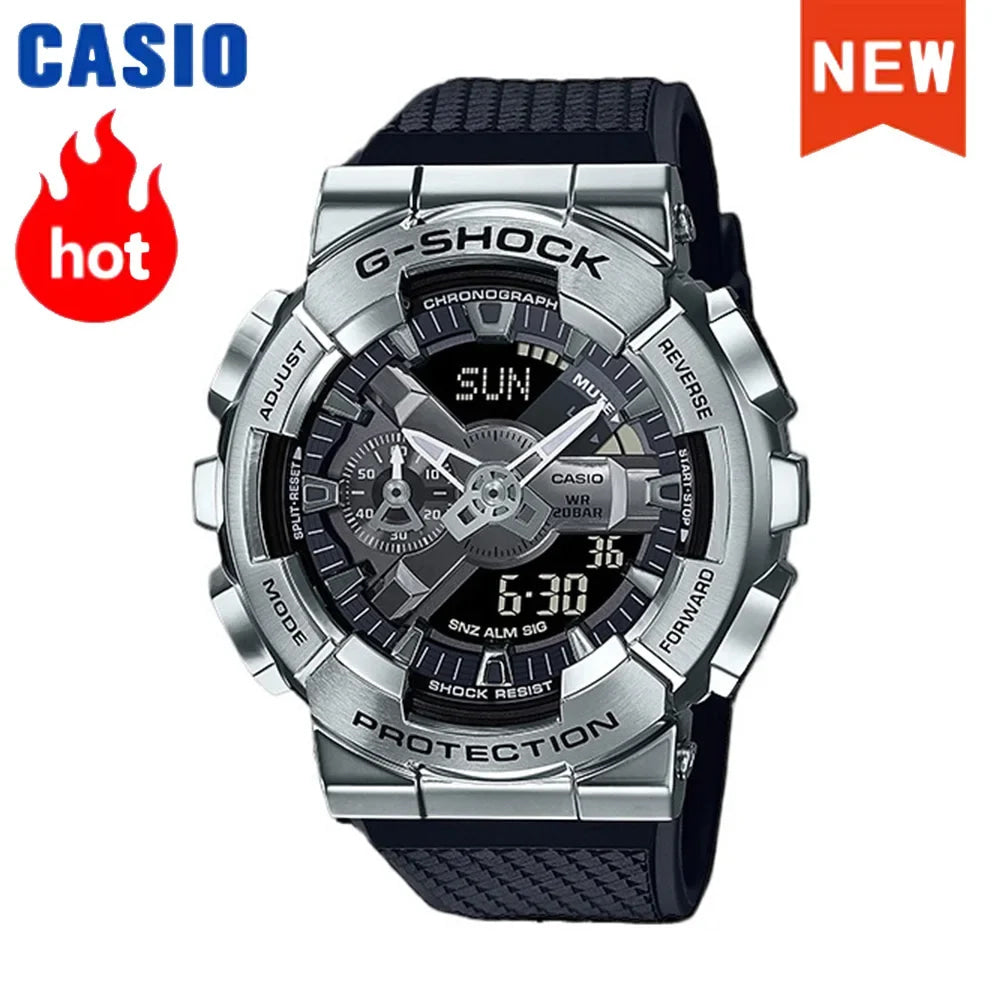 2026 vip Casio GA-2100 men's watch series G-SHOCK small steel cannon series genuine black gold waterproof sports couple watch