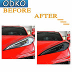 Car Headlight Protection Tint Film Smoke Black TPU Transparent Light Sticker For Chevrolet Corvette C7 C8 2014-On Accessories