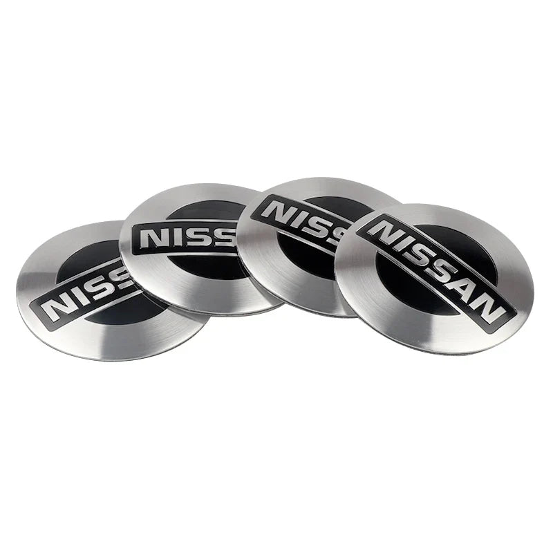 4Pcs 56 60MM Car Emblem Wheel Hub Caps Stickers Hubcap Badge Decals For Nissan Nismo X-trail Almera Tiida Patrol Teana J32 GTR