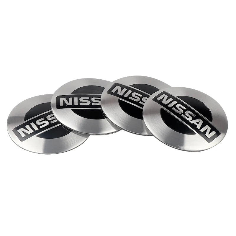 4Pcs 56 60MM Car Emblem Wheel Hub Caps Stickers Hubcap Badge Decals For Nissan Nismo X-trail Almera Tiida Patrol Teana J32 GTR