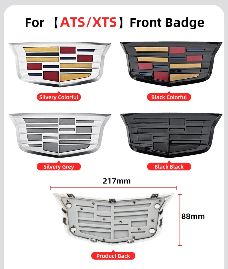 1pcs 3D ABS Car Front Grille Center Emblem Badge Rear Trunk Sticker Accessories For Cadillac CT4 CT5 CT6 XT4 XT5 XT6 XTS ATS