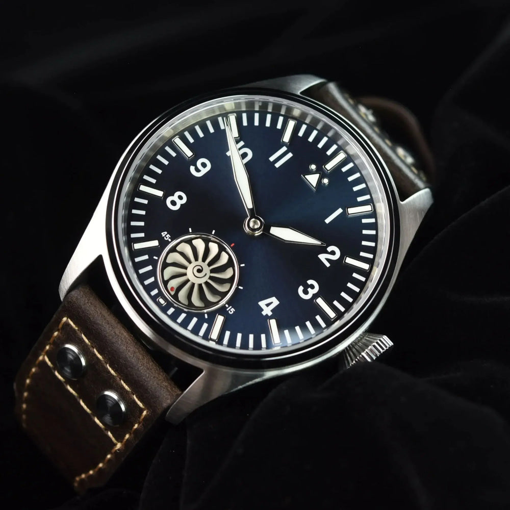 HRUODLAND Pilot Watch for Men BGW-9 Luminous Mechanical Wristwatch 316L Stainless Steel Sapphire Glass 10ATM Waterproof F016