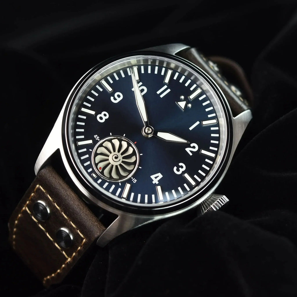 HRUODLAND Pilot Watch for Men BGW-9 Luminous Mechanical Wristwatch 316L Stainless Steel Sapphire Glass 10ATM Waterproof F016