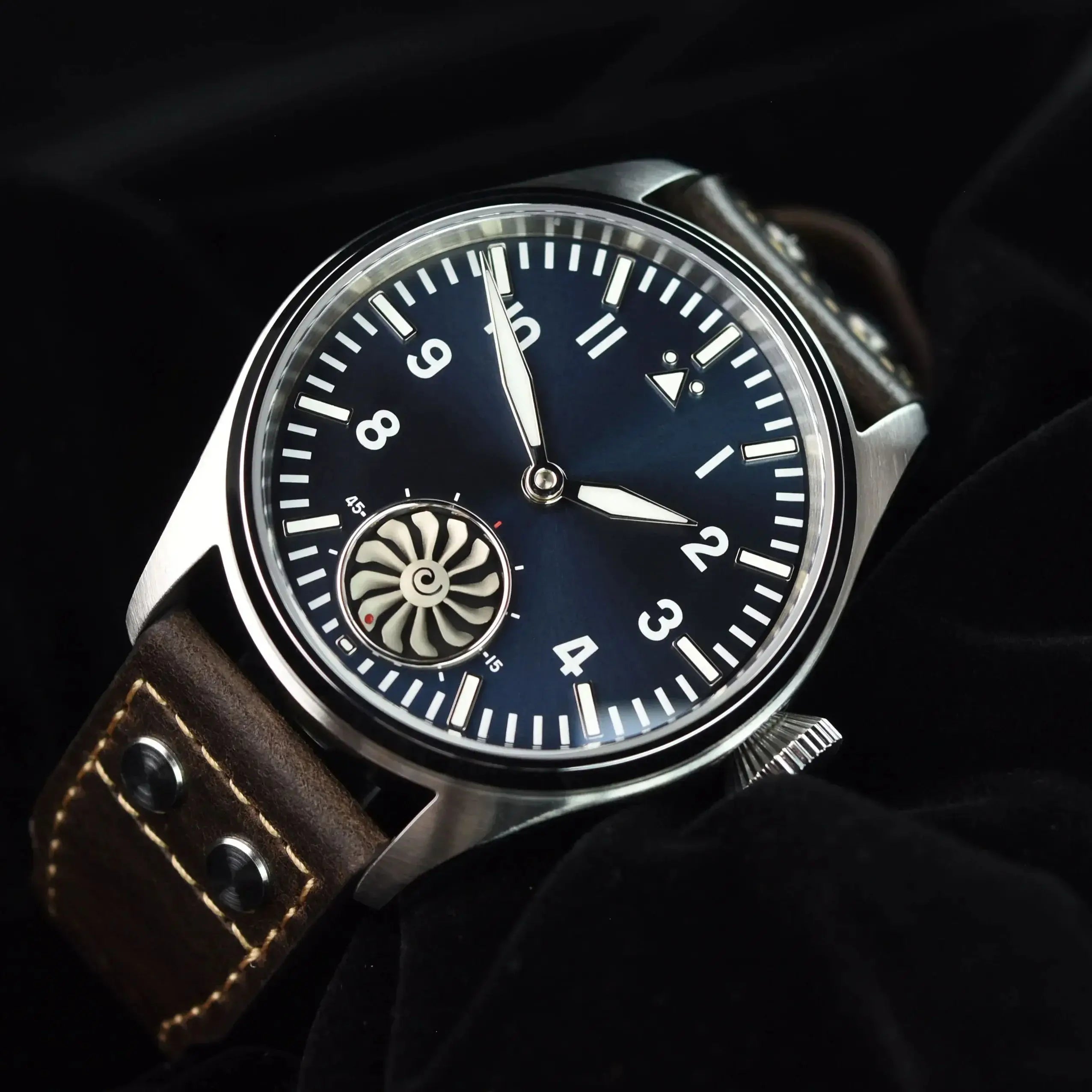 HRUODLAND Pilot Watch for Men BGW-9 Luminous Mechanical Wristwatch 316L Stainless Steel Sapphire Glass 10ATM Waterproof F016