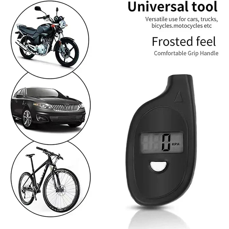 Medidor de neumáticos Digital con pantalla LCD, medidor de presión de aire para neumáticos de motocicleta, herramientas de prueba de alarma de seguridad para neumáticos de coche