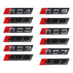 3D ABS For Audi RS6 RS4 RS3 RS5 RS8 RS7 Emblem Car Front Grille Badge Logo Decoration Stickers Exterior Modification Accessories