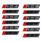 3D ABS For Audi RS6 RS4 RS3 RS5 RS8 RS7 Emblem Car Front Grille Badge Logo Decoration Stickers Exterior Modification Accessories