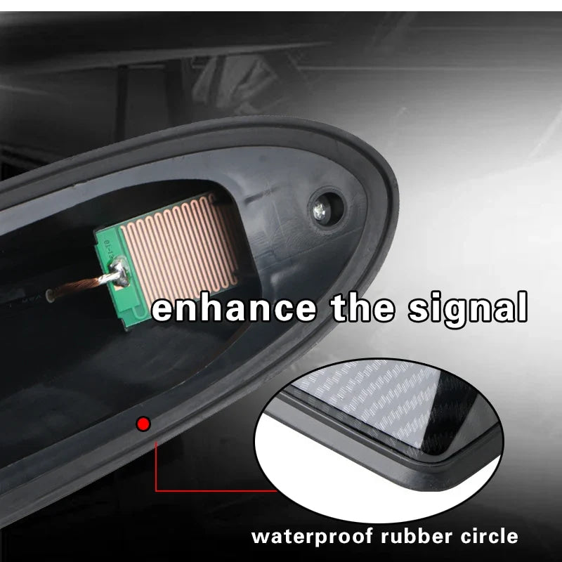 16cm Universal Carbon Fiber Look Car Roof Top Mount Shark Fin Aerial Antenna Toppers Auto Radio AM FM Antenna Signal Amplifier