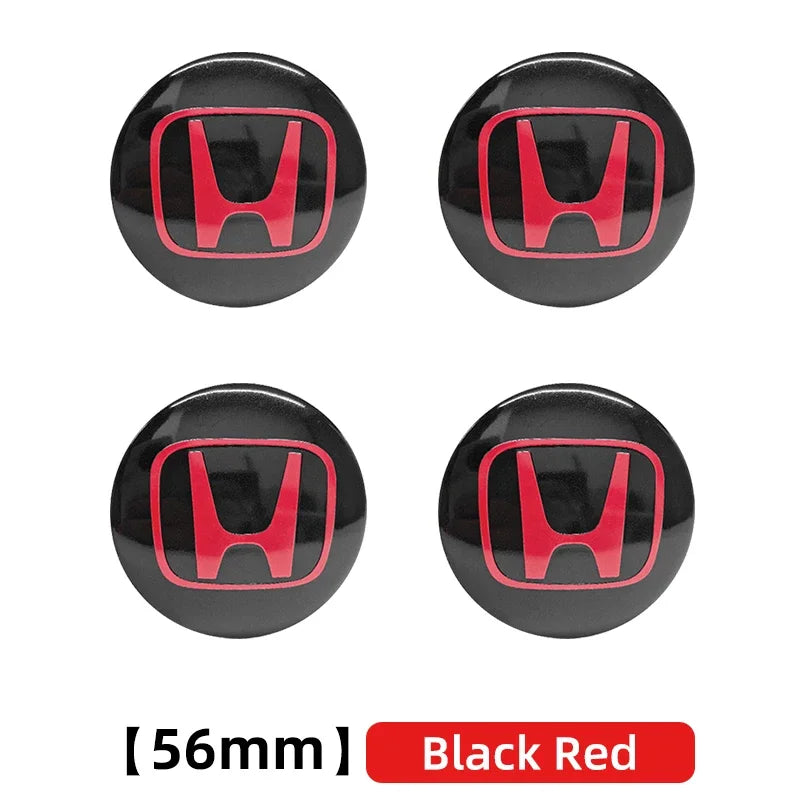 4pcs 56mm 60mm 65mm Car Wheel Hub Centre Cap Badge Emblem Hub Center Cover Car Sticker for Honda Civic Accord Cr-v Fit Crosstour