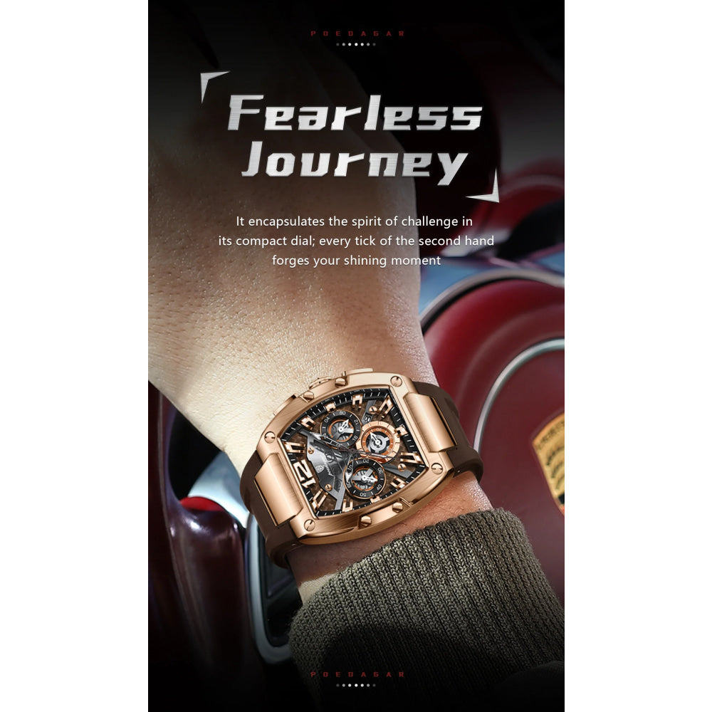 POEDAGAR Fashion Military Men's Watches Luminous Waterproof Date Sports Male Clock Chronograph Silicone Quartz Luxury Wristwatch