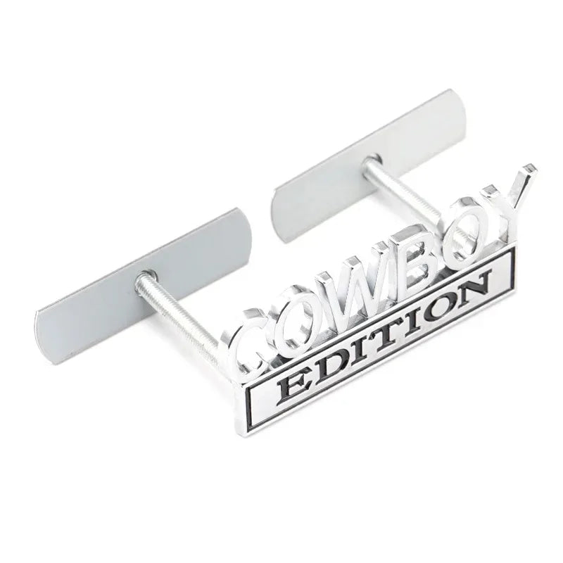 COWBOY EDITION COOL Car 3D Metal Front Hood Grille Emblem Badge Decal Sticker Auto Pickup Tail Trunk Body Styling Accessories