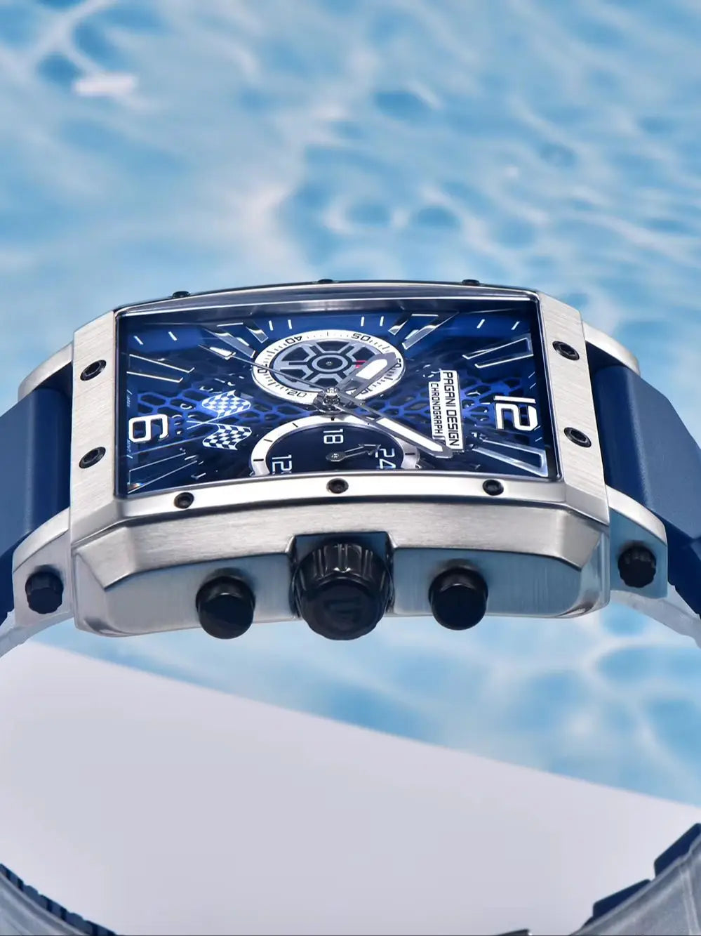 2026 New Pagani Design PD1725 Men Square Quartz Watch Chronograph 42MM Sapphire Glass Waterproof Racing Sports Silicone reloj