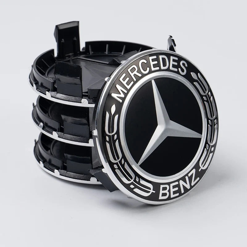 4 pieces 75MM Integrated Black or Silver Star Mercedes Benz Amg C177 W218 Class Wheel Rims Center Hub Caps Auto Accessories