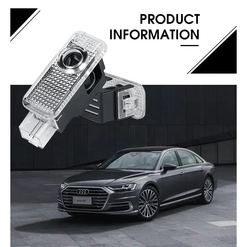 2PCS LED Car Door Welcome Logo Light Projector Lamp For Audi Sline S3 S4 S5 S6 S7 RS Quattro Q7 Q5 Q3 A4 B8 8P A3 A6 C7 A5 A6